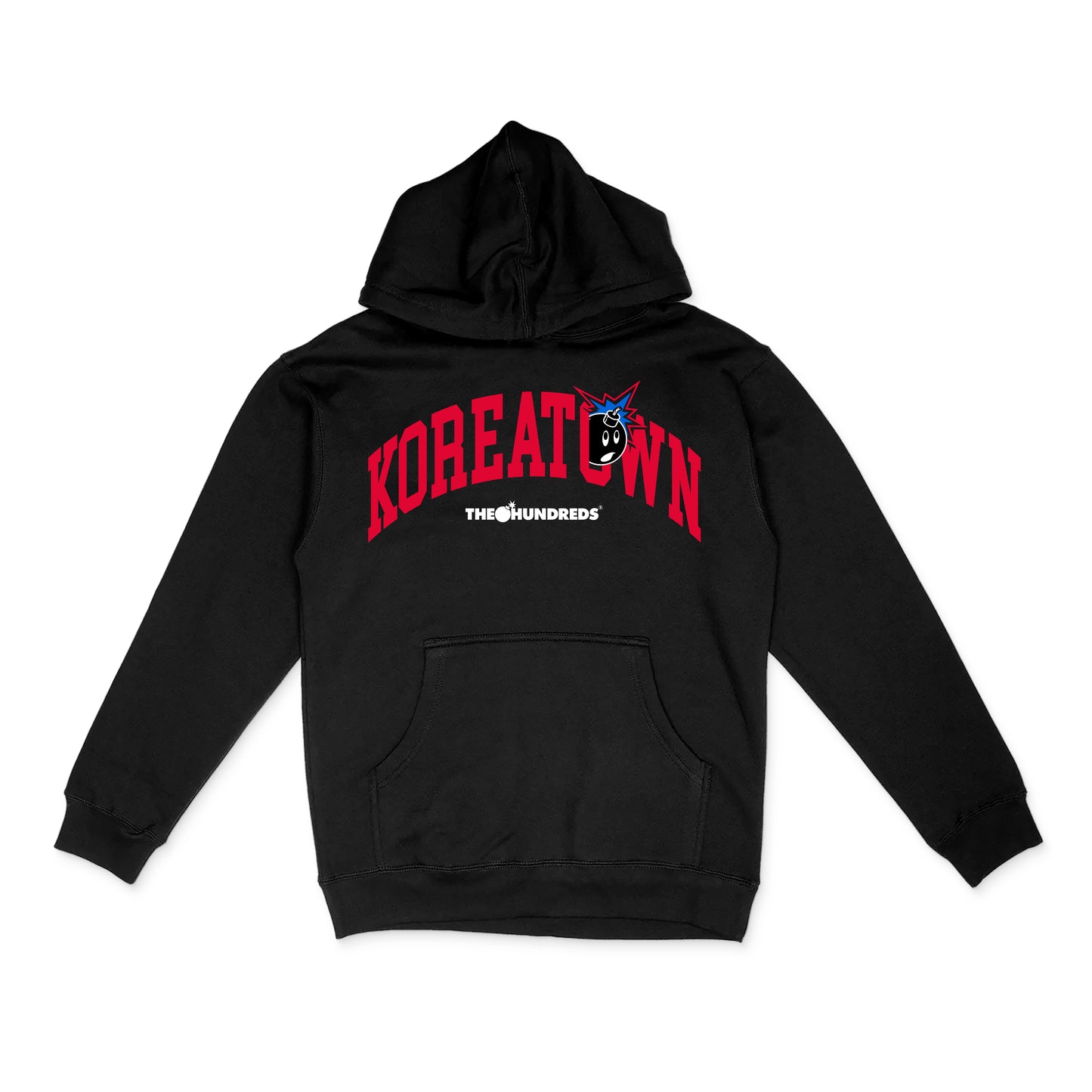 THE HUNDREDS X KOREATOWN ARCH LOGO (BLACK HOODIE)