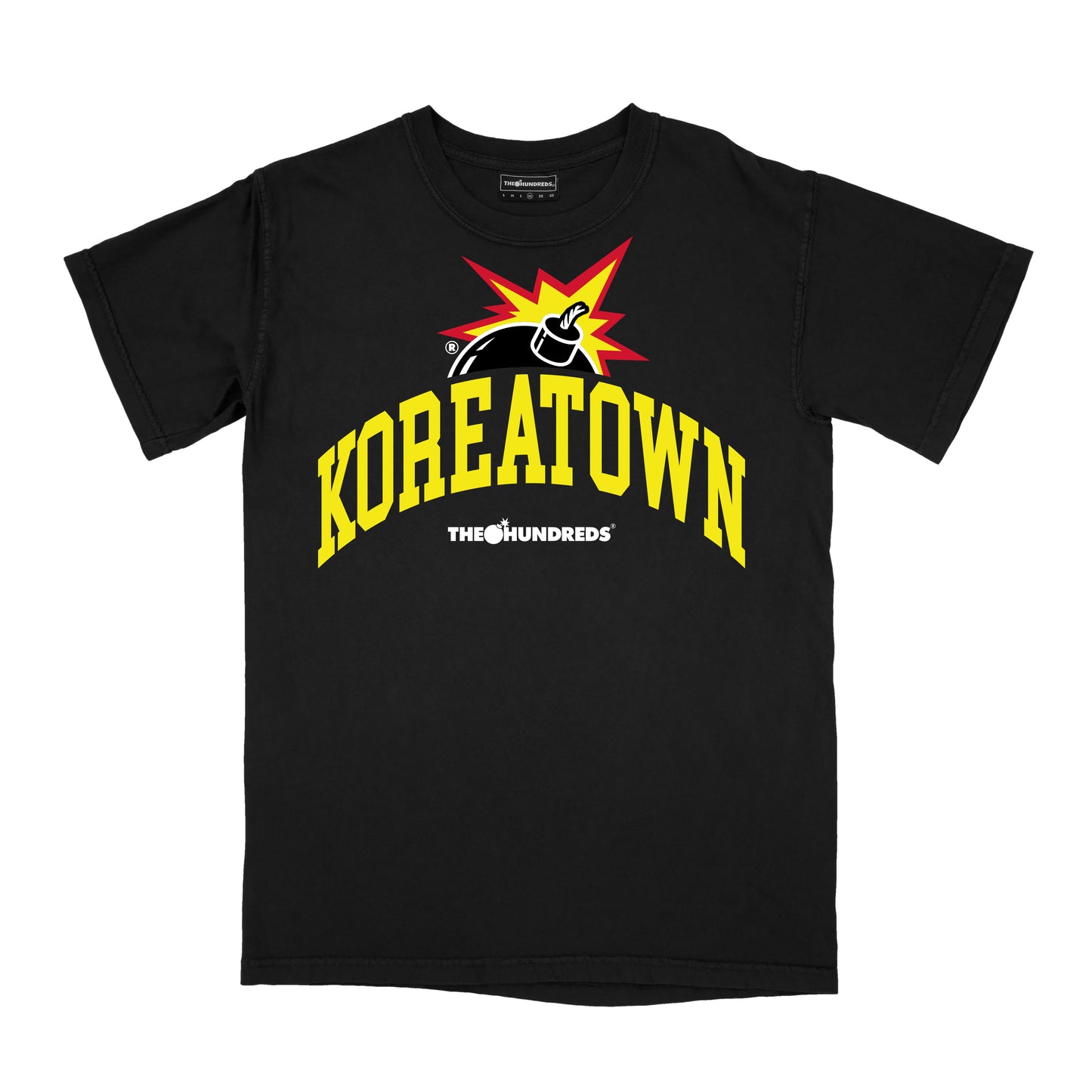 THE HUNDREDS X KOREATOWN ARCH LOGO (BLACK T-SHIRT)