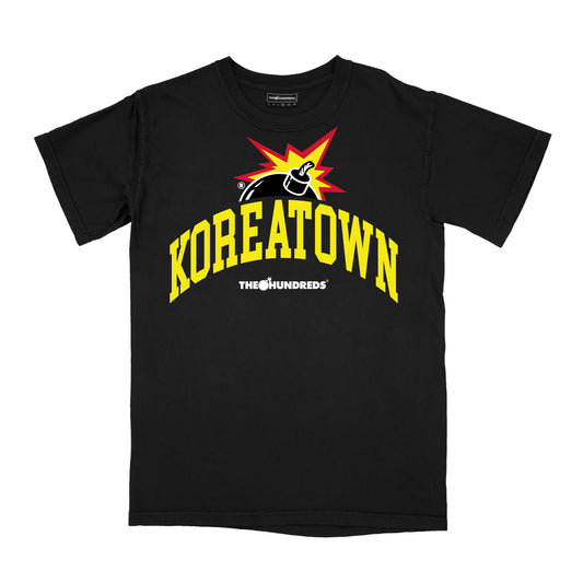 THE HUNDREDS X KOREATOWN ARCH LOGO (BLACK T-SHIRT)